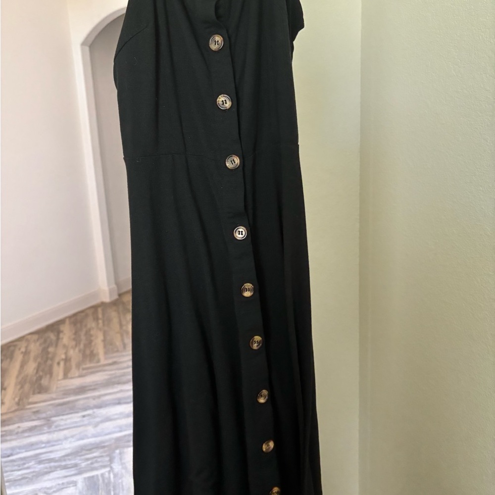 Elegant Black Button-Down Dress